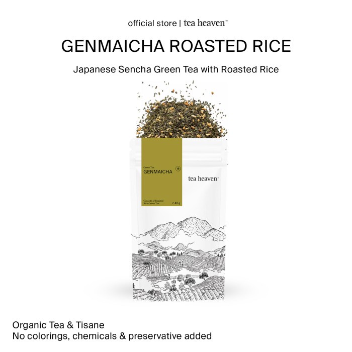 

Teh Hijau Genmaicha Organik Roaed Rice Green Tea Tea Heaven