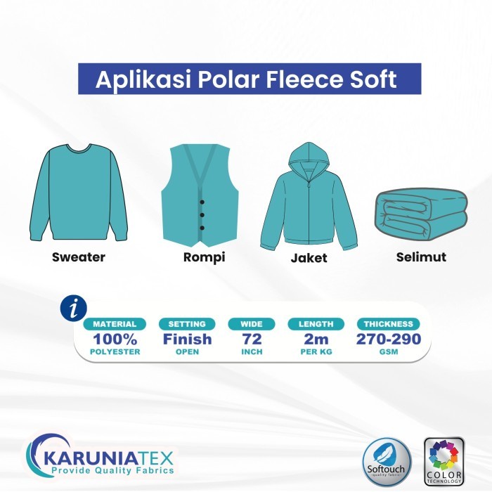 pintar-  Kain Polar Fleece 20s Ivory Karunia Textile