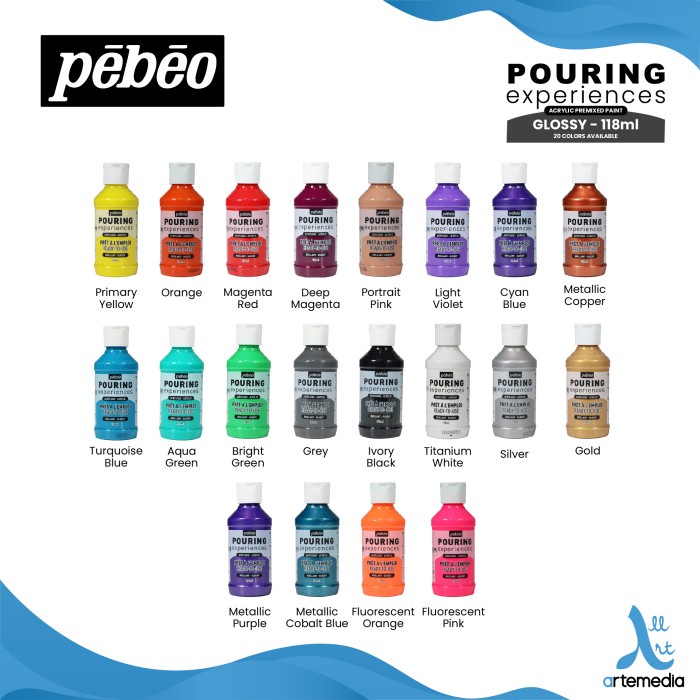 

pintar- Cat Akrilik Pebeo Pouring Experiences 118ml Acrylic Pre Mixed Paint
