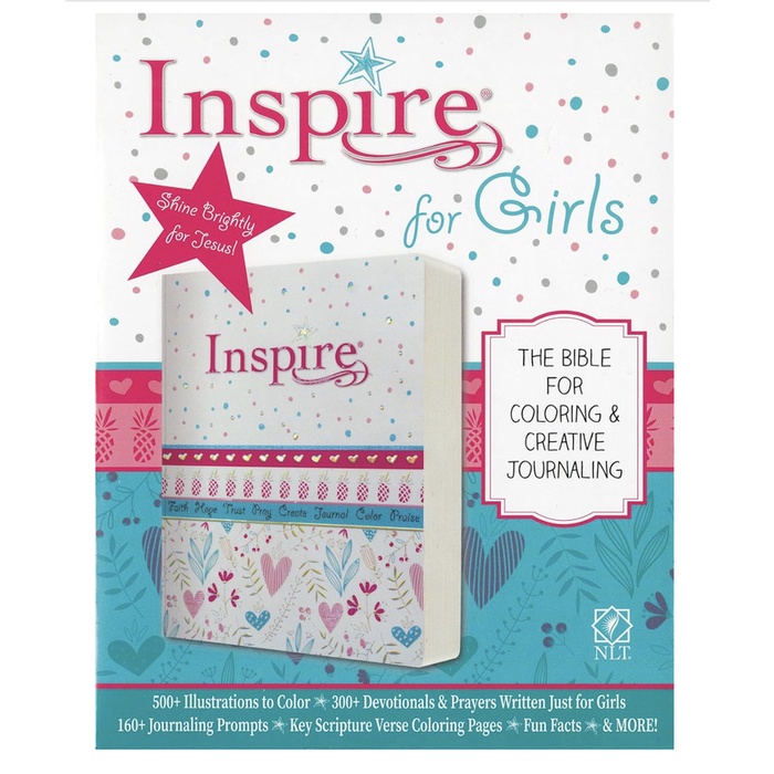 

NLT Inspire Bible for Girls (Softcover): Journaling and Coloring