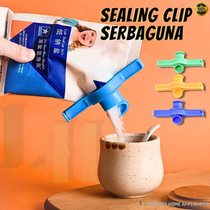 

CUCI GUDANG Klip Segel Kemasan Plastik Serbaguna Penutup Kemasan Dengan Corong Klip Segel Kemasan