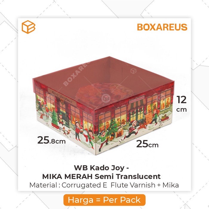 

party- Box Mika Hadiah Natal Dus Kotak Kue Packaging Cake Christmas WB KADO