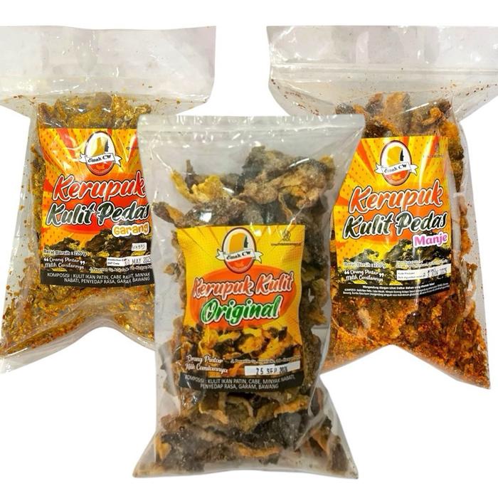 

Emak Cw - Keripik Kulit Paket Nage 34 (Kulit Ikan Pedas Garang Plastik,Kulit Ikan Original