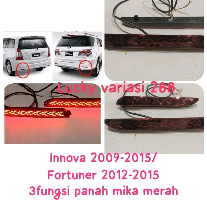 TERBARU REFLECTOR BUMPER BELAKANG LAMPU MATA KUCING BUMPER BAWAH INNOVA 2009-2015/FORTUNER 2012-2015