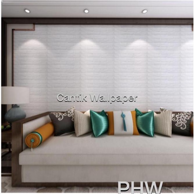 GRATIS ONGKIR Wall Panel 3D Dinding Wallpanel PVC Interior Dekorasi Bata Putih 3D