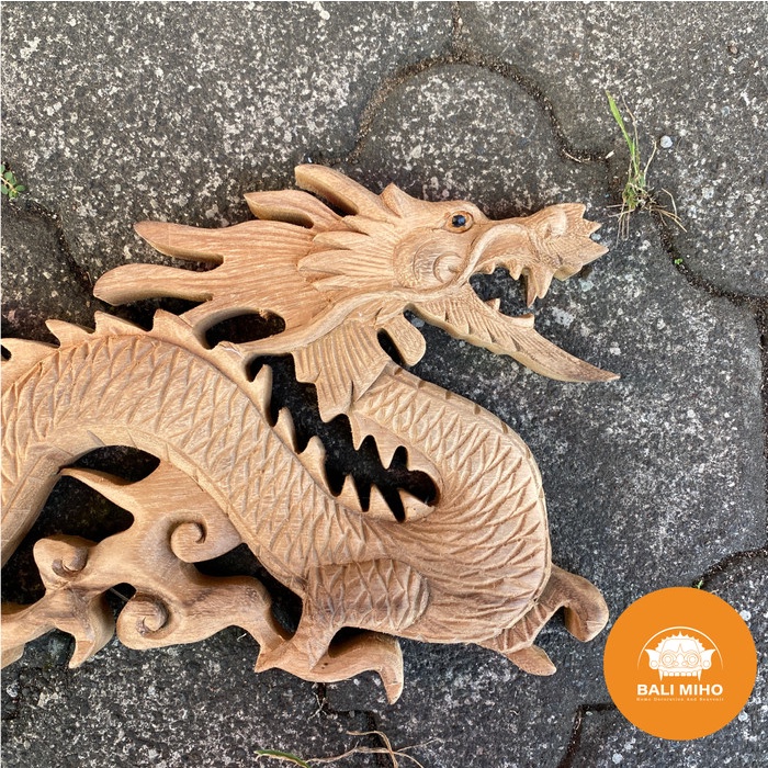 PROMO Dekorasi Dinding Patung Naga 30 cm - Patung Naga - Naga Kayu