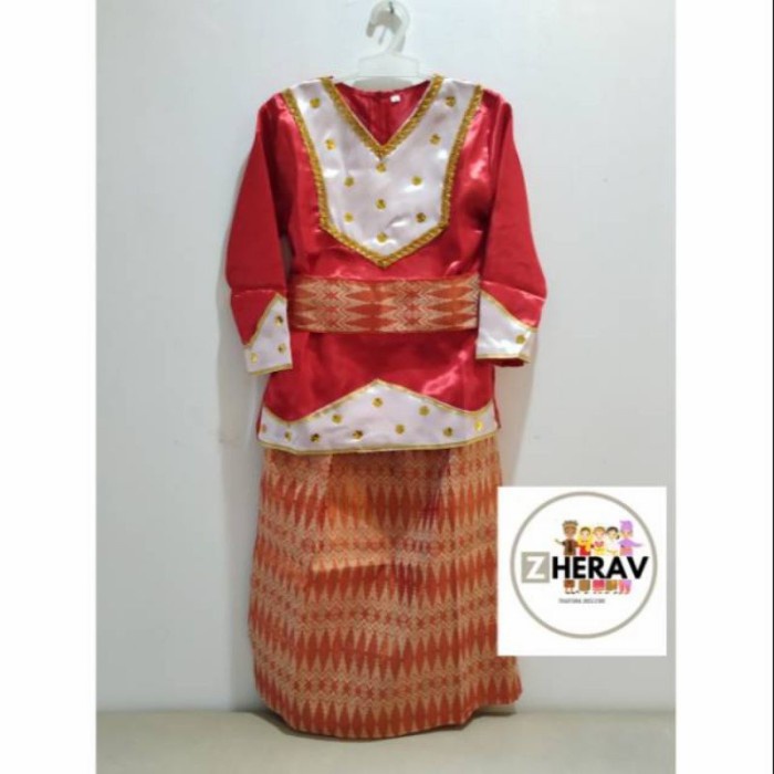 Brokat Pakaian Adat Palembang Anak Tk - Sd / Baju Pakaian Adat Palembang