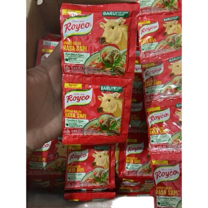 

UP460 ROYCO bumbu penyedap 9gr kaldu AYAM SAPI sachet RENCENG ( isi 12 ) /Royco bumbu kaldu Masakan