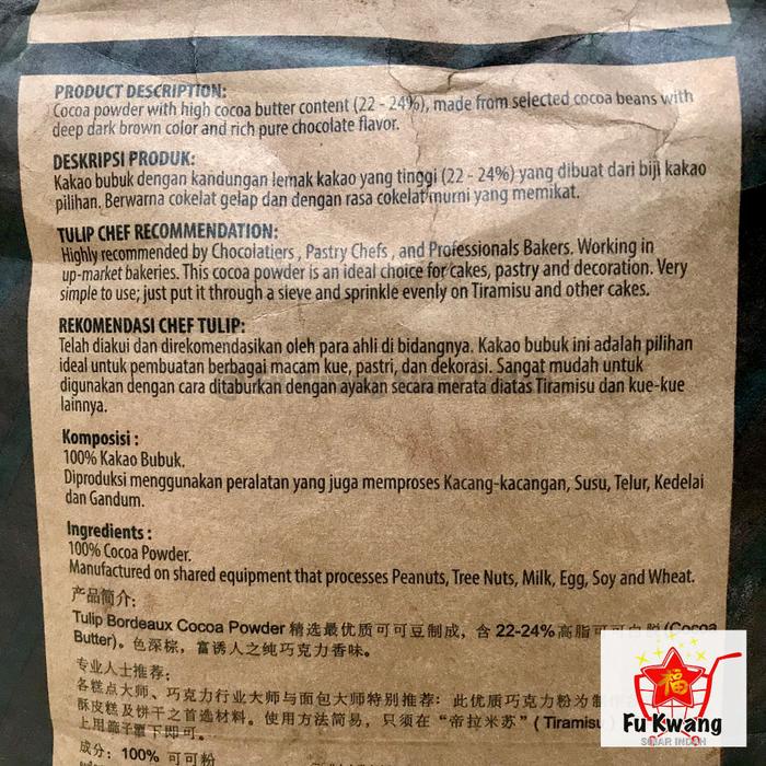 

Lezat- Tulip Bordeaux Pure Cocoa Powder Cokelat Coklat Bubuk