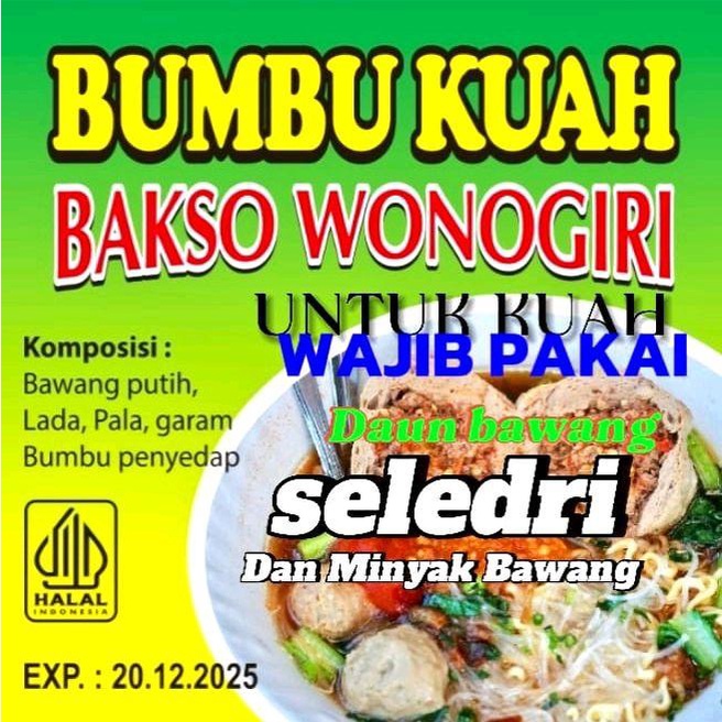

YE710 BUMBU KUAH BAKSO WONO GURU,BUMBU KUH INSTAN 1KG BIG SALE