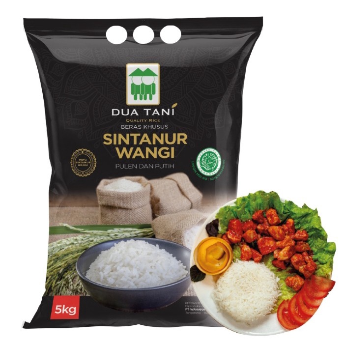 

Lezat- Beras Khusus Sintanur Pandan Wangi Dua Tani 5kgHALAL,Pulen+Wangi