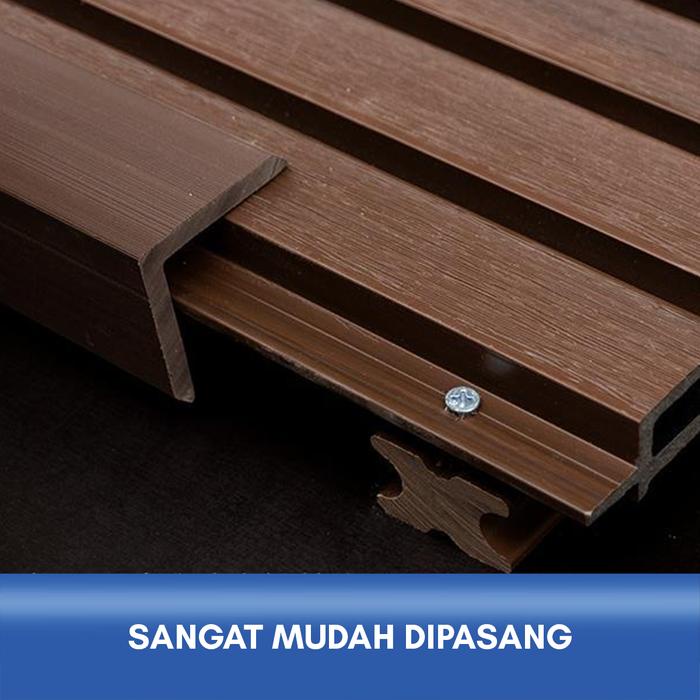 EKSLUSIF Dekorasi Stiker Wpc Wallpaper Wall Panel 1.45 Meter Wallpaper Dinding Wood Panel Putih Pvc