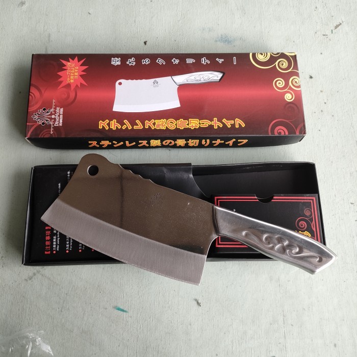 PREMIUM Pisau Daging/GOLOK/Pisau Tulang/Pisau Golok Daging Gagang Stainless