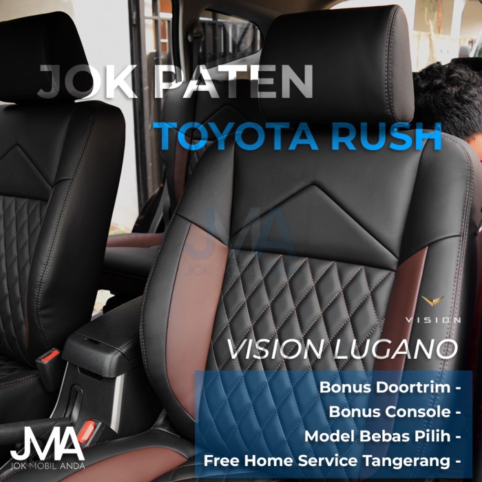 PREMIUM Jok Paten Kulit Mobil Toyota Rush Bahan Vision Lugano Termurah
