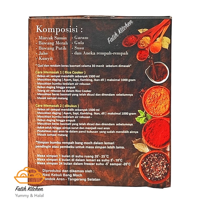 

EJ698 Bang Moch Bumbu Instan Nasi Kebuli, Briyani, Mandhi (Tanpa Beras) Halal MUI Food Rice Merah