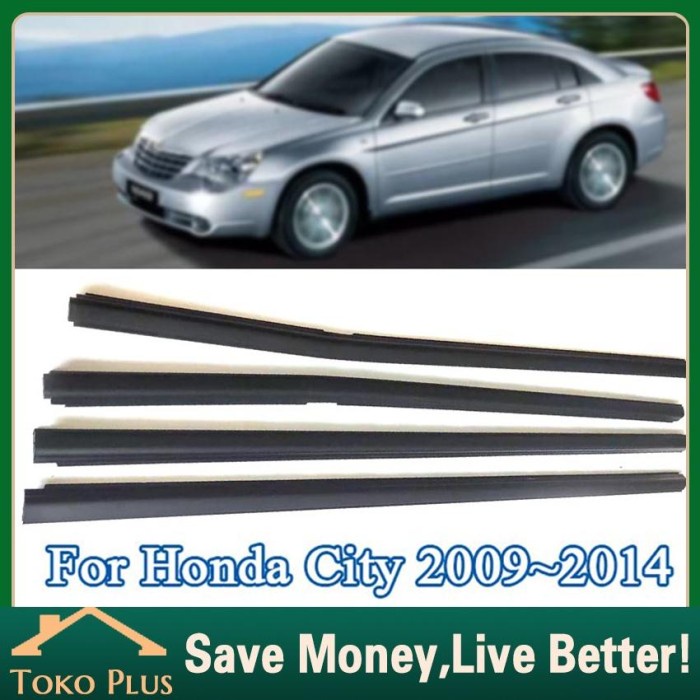 Tools 4Pcs Weather Strip Karet Pelipit Kaca Pintu Luar Weather Strip Honda City Lama All New
