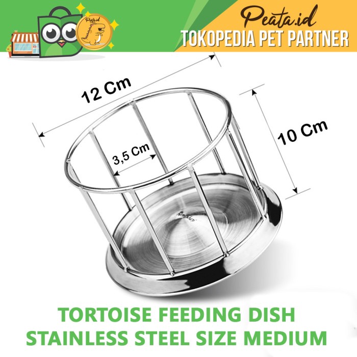 PREMIUM FEEDING DISH feeding bowl stainless steel tempat makan kura tortoise