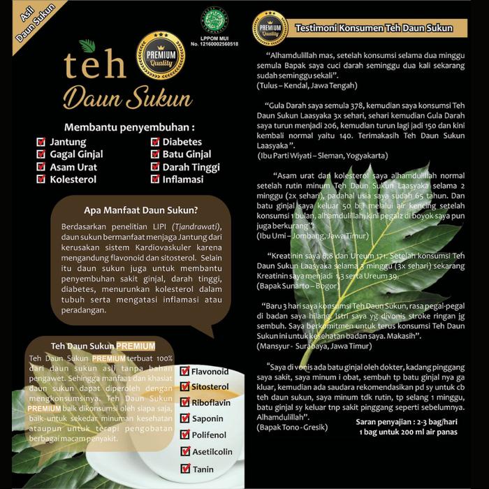 

Teh Daun Sukun Laasyaka Premium ( Dapat 2 Box )