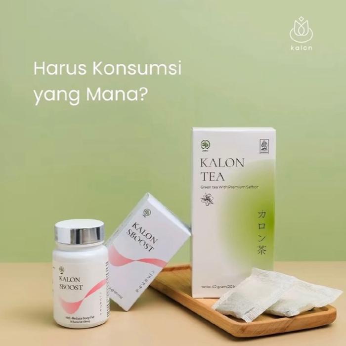 

( Paket Hemat ) Kalon Sboost Premium dan Kalon Teh Hijau Premium Saffron - Paket Hemat (30 Kapsul