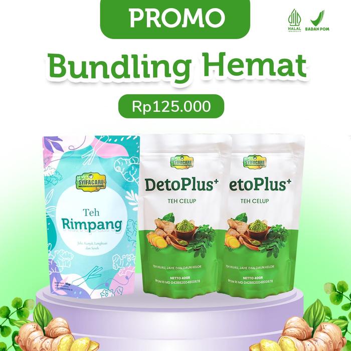 

[Paket Bundling] 2 Pcs Detoplus & 1 Pc Teh Rimpang - BPOM & HALAL MUI