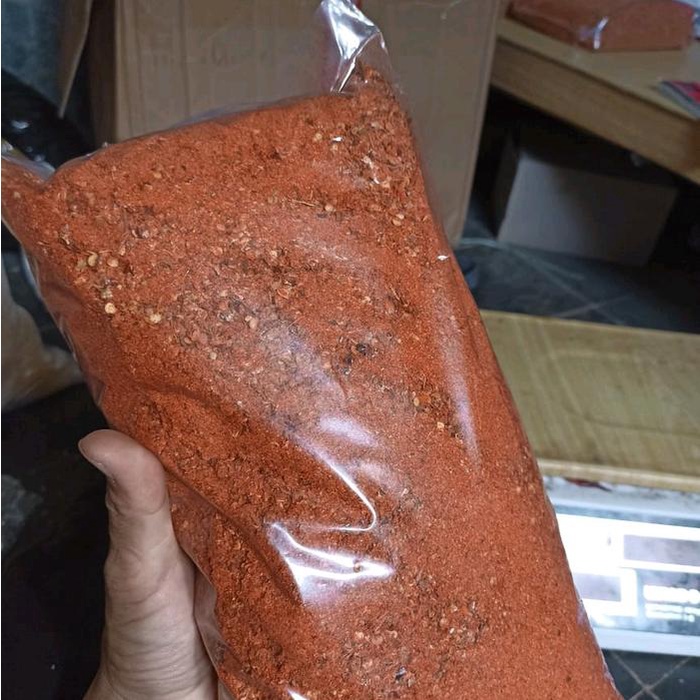

Lezat- 1 kg cabe bubuk aroma daun jeruk asli exsta pedas kwalitas super hot