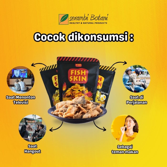 

Snack Cemilan Anak Fish Skin Kulit Ikan Patin Salted Egg Telur Asin/Original/Pedas