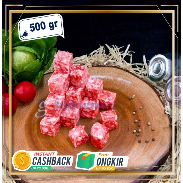 

Lezat- US Beef Saikoro / Beef Cubes Premium 500 gram