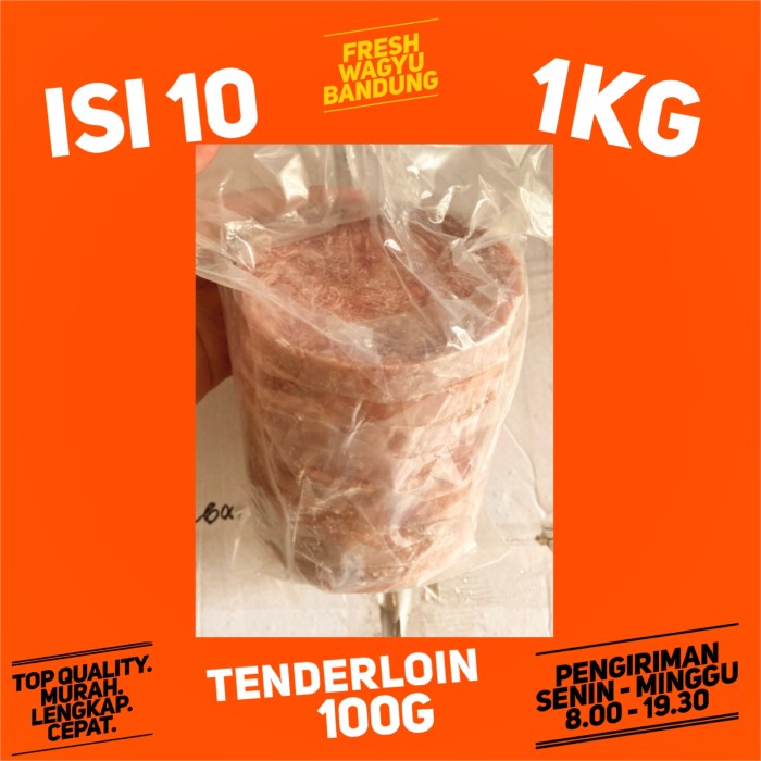 

Lezat- WAGYU TENDERLOIN 100G ISI 10 STEAK DAGING PREMIUM MELTIQUE 1KG