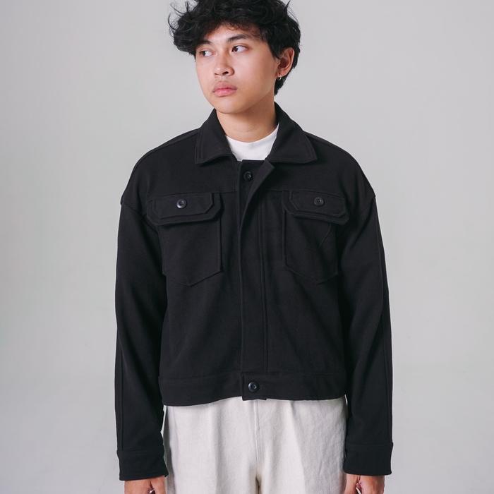 GAGNE Jacket - Boxy Twill Jacket Black