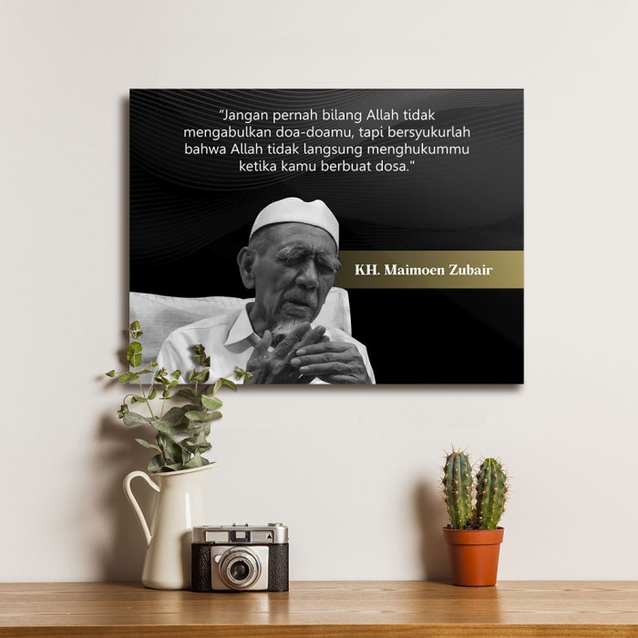 SALE Poster Nasehat Mbah Moen Maimun Zubair - Dekorasi Hiasan Dinding Kayu