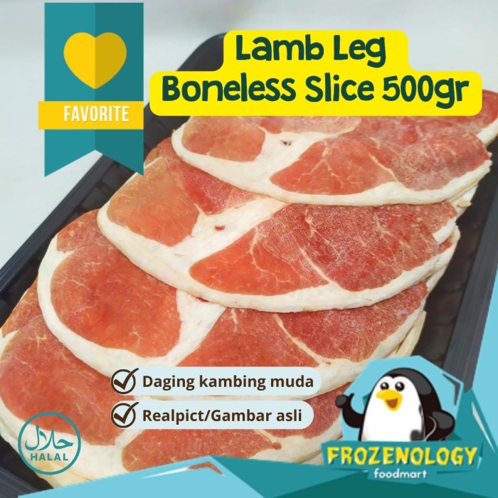 

Lezat- Lamb Leg Boneless Slice 500gr Daging Paha Kambing Muda Slice 500GR