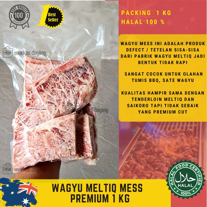 

Lezat- MESS Wagyu Meltik Beef Trim / Meltik Wagyu Mess Out Spec 1 Kg