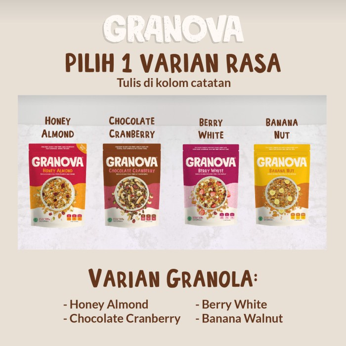 

Lezat- Granova - Paket Kado / Hampers (Madu 240gr, Granola 100gr & Snackbars)