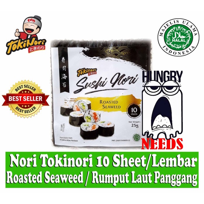

Nori Tokinori Sushi Nori 10 Lembar Roasted Seaweed Rumput Laut Panggng