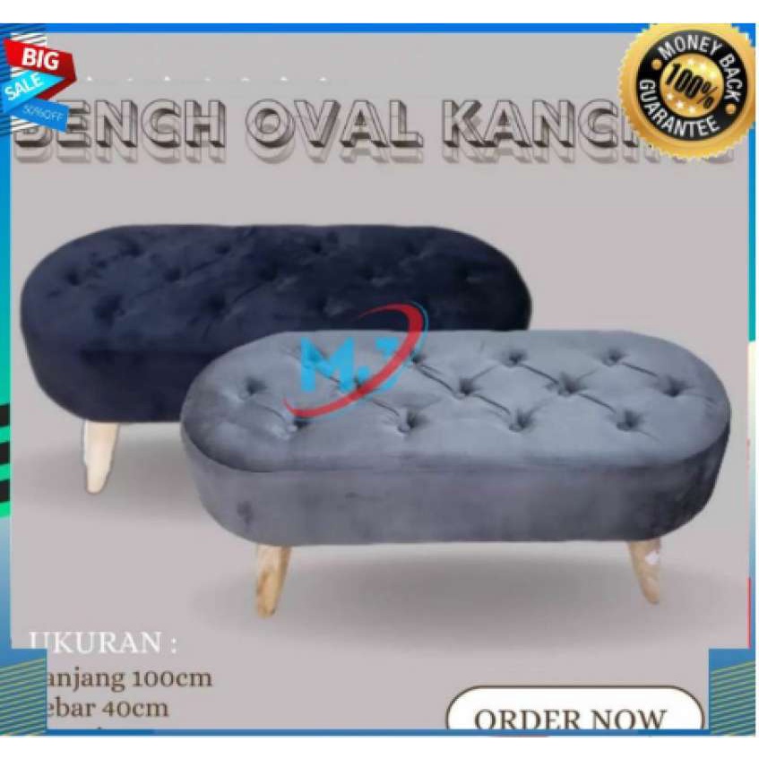 SOFA BED MINIMALIS / SOFA STOOL BULAT / BENCH KANCING PANJANG 120 CM *