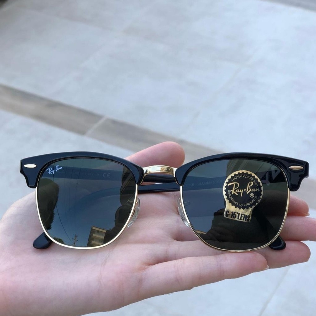 BaruBgTStock- BEST SELLER  KACAMATA RAY BAN CLUBMASTER LENSA ASLI KACA DIAMOND HARD POLARIZED ANTI