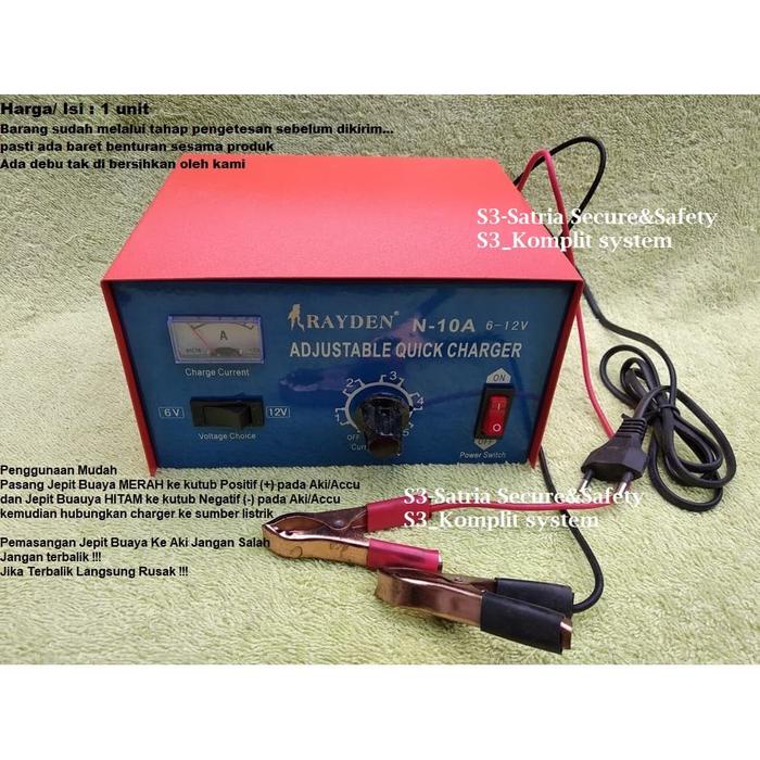 CAS AKI / CHARGER AKI MOBIL DAN MOTOR 10 A / CHARGER AKI RAYDEN