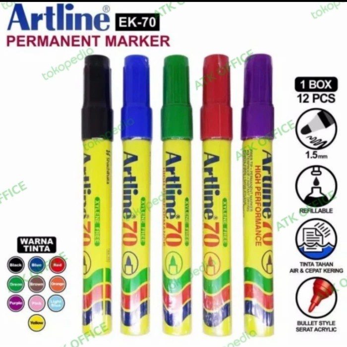 

SPIDOL ARTLINE 70 PERMANENT SEDUS (12PCS) SPIDOL PERMANEN MARKER