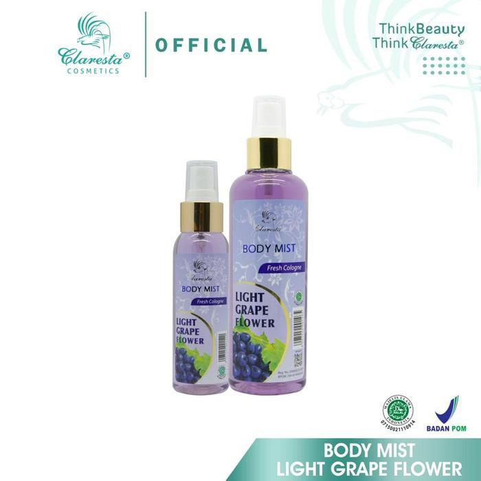 Flash- Claresta Body Mist Perfume Grape Flower Pria Wanita Fresh Cologne Uniseks Terwangi