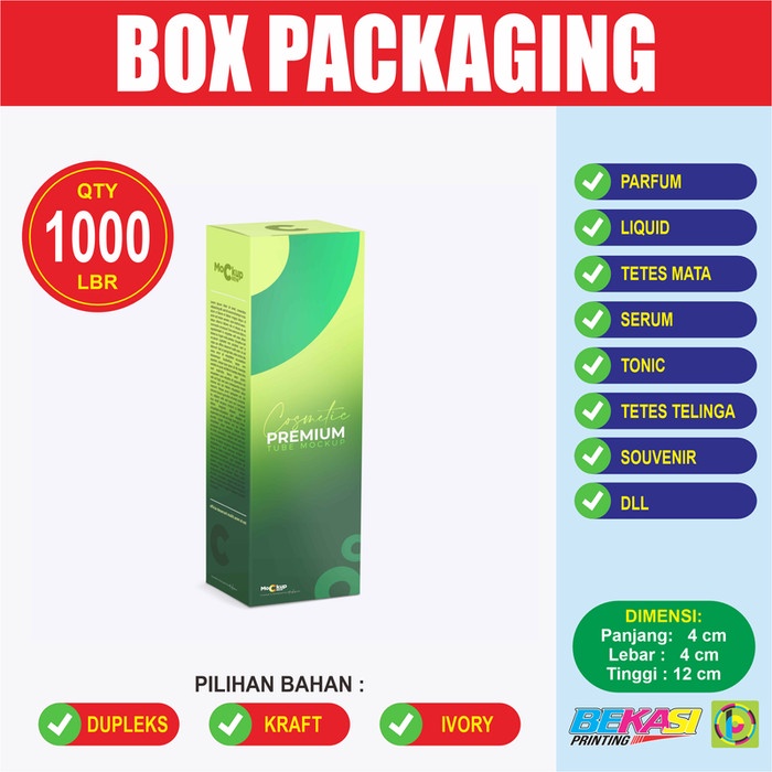 

4.2x4.2x12 cm 1K Box Packaging Dus Kotak Botol Parfum Spray Serum