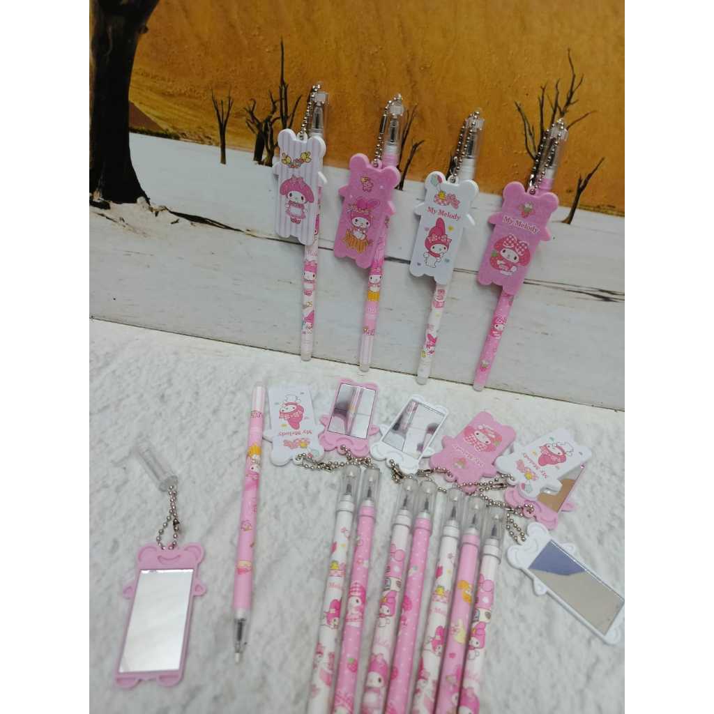 

(12Pc) Pena Ballpen Pen Gel Motif Gantung Cermin Sanrio