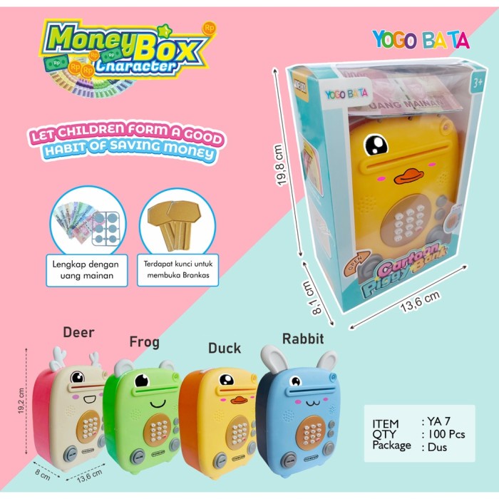 

Mainan Anak Celengan Menabung YA 7 Money Box Karakter Celengan Brankas