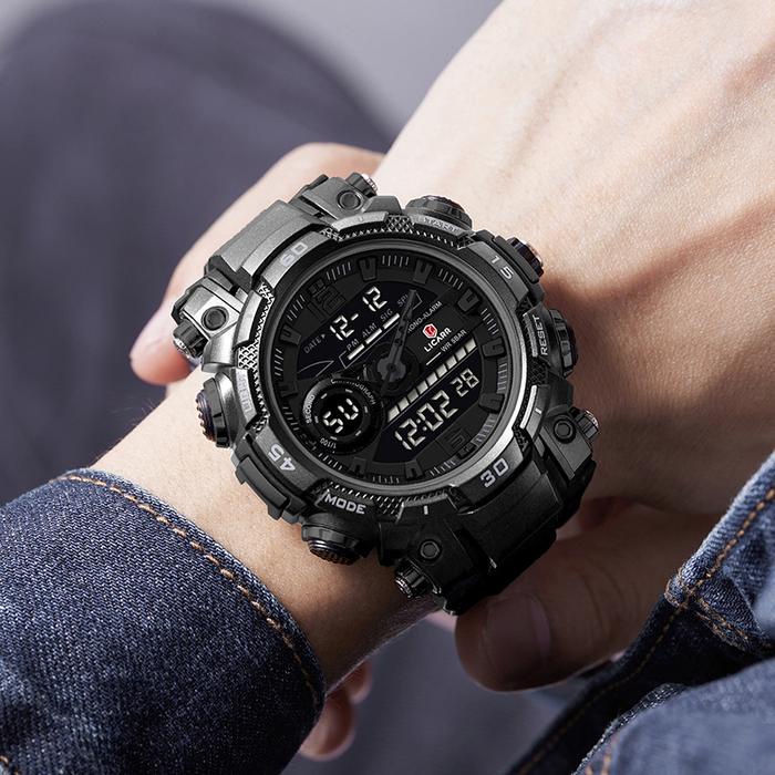 ASLI.. LICARR JAM TANGAN PRIA OLAHRAGA ANALOG-DIGITAL KASUAL ANTI AIR KUARSA JAM TANGAN COWOK