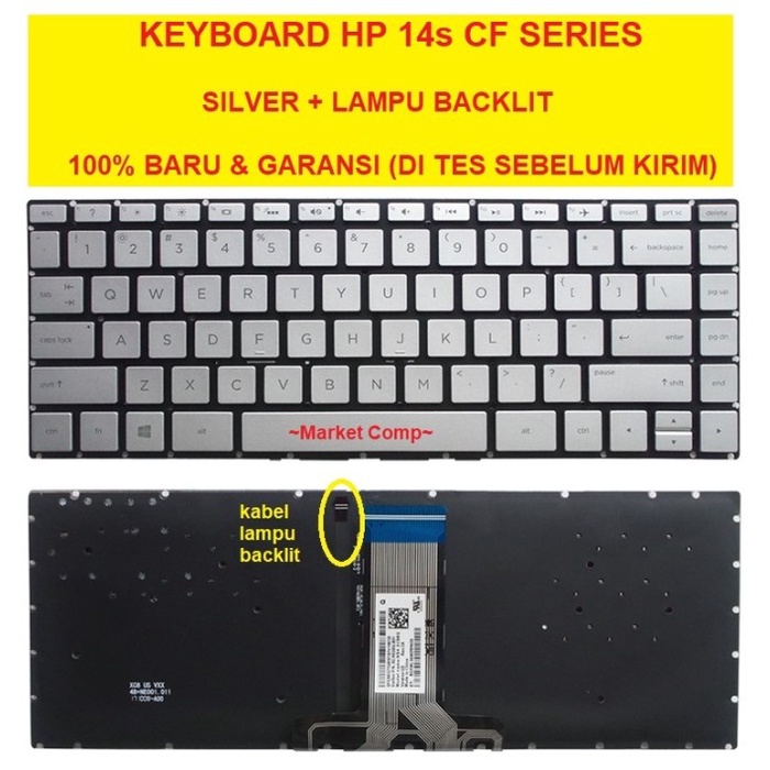 Keyboard Laptop Hp 14S-Cf2508Tu 14S-Cf2516Tu 14S-Cf2517Tu 14S-Cf2518Tu