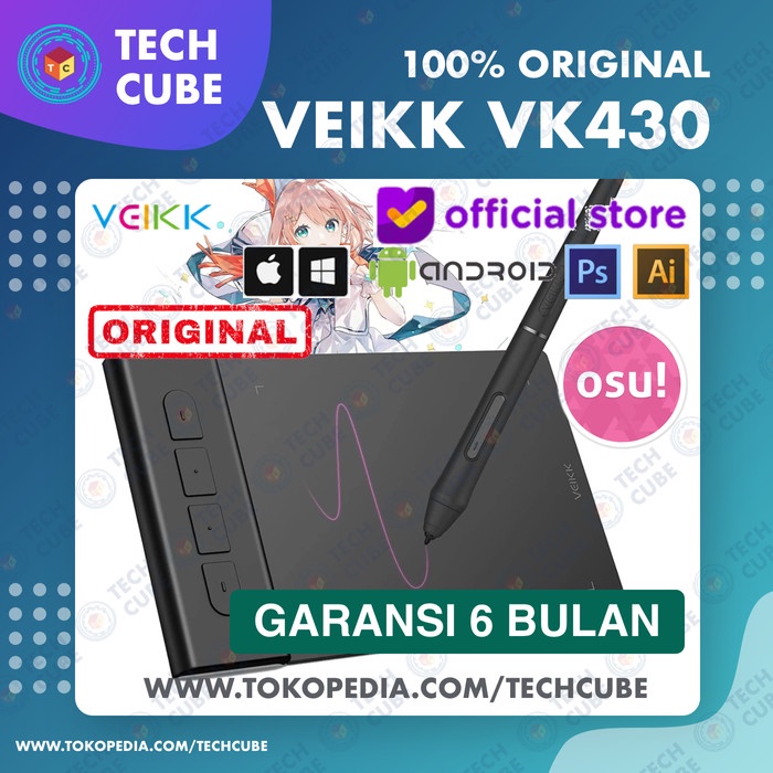 Veikk Vk430 Digital Graphic Drawing Pen Tablet Osu Altr S640 Vk640 A30