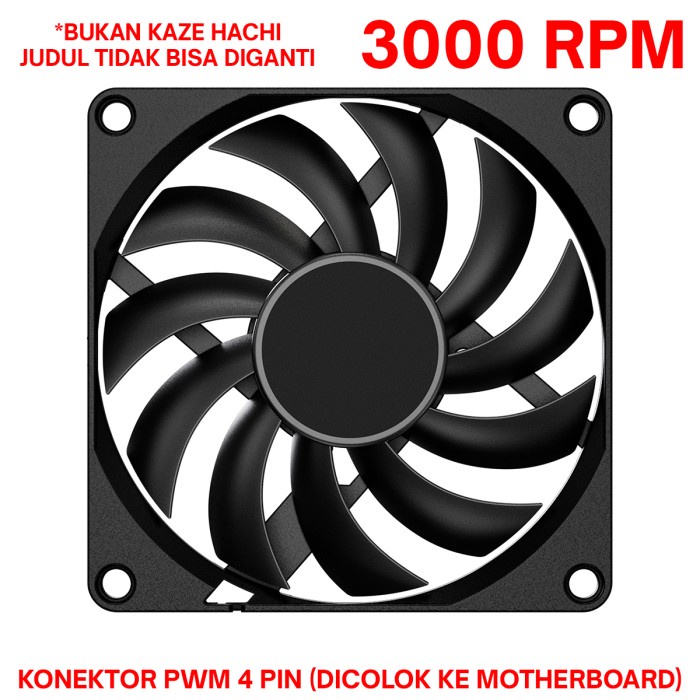 Scythe Kaze Hachi 80 Mm 8 Cm Fan Slim Pwm 3000 Rpm Case Cpu Non Rgb