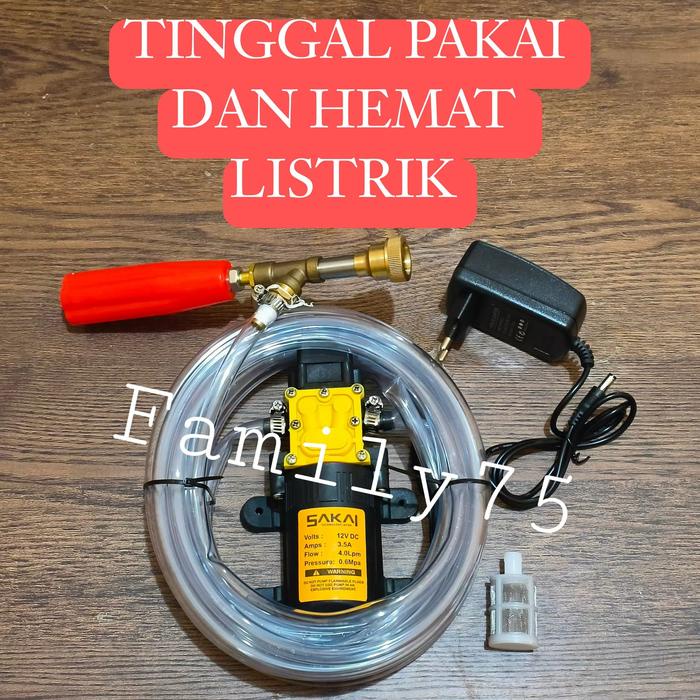 Alat Cuci Motor Steam Ac Mobil Mesin Pompa Dc Mini Stim Motor Ac Paket Selang Lengkap Steam