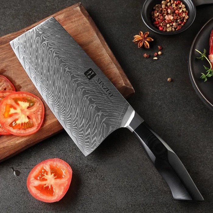 XINZUO B32 Damascus Steel With Black G10 Handle - Pisau Dapur