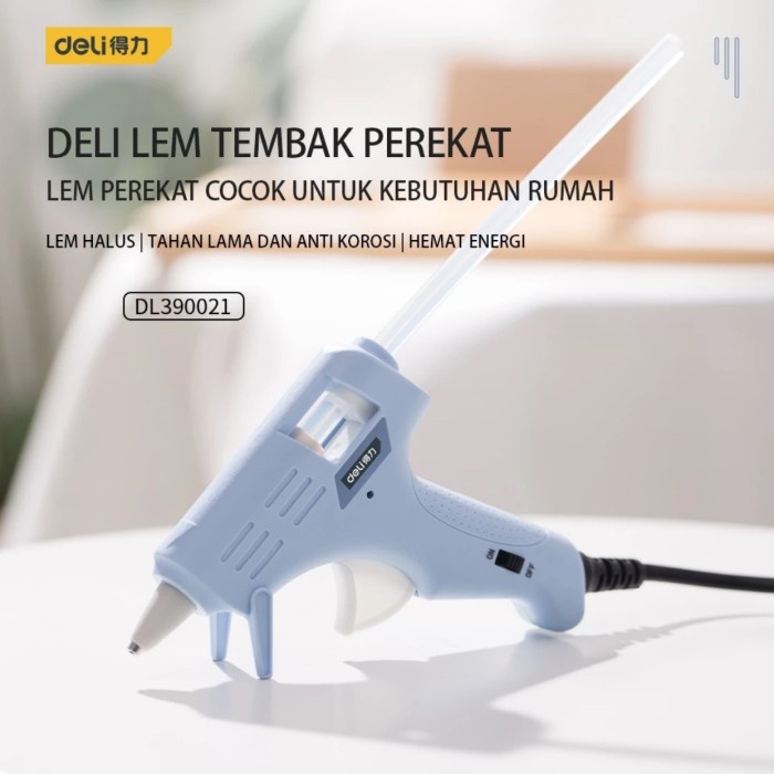 

deli hot glue gun lem tembak 20w free isi lem 10pcs