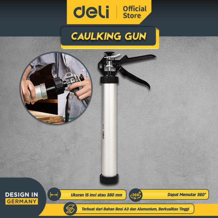 

Deli Caulking Gun Silicone / Tembakan Lem Kaca Silikon Sealant EDL2380